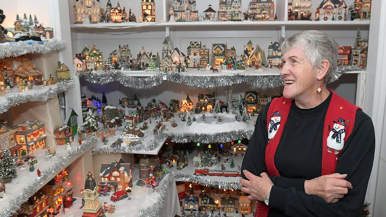 Utah woman fills room with tiny Christmas houses