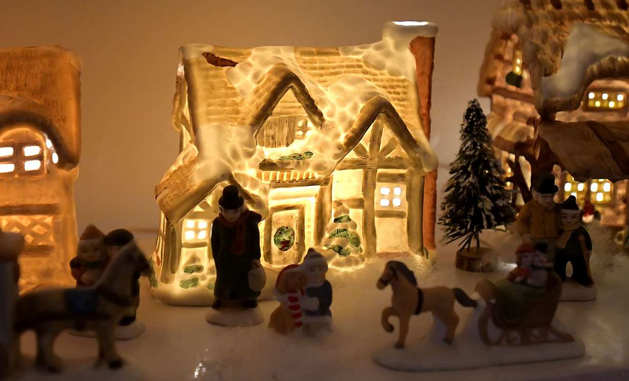 This Dec. 19, 2018, photo, shows some of the items in Verna Trappett's Christmas village collection at her home in Smithfield, Utah. Photo: Eli Lucero, The Herald Journal via AP