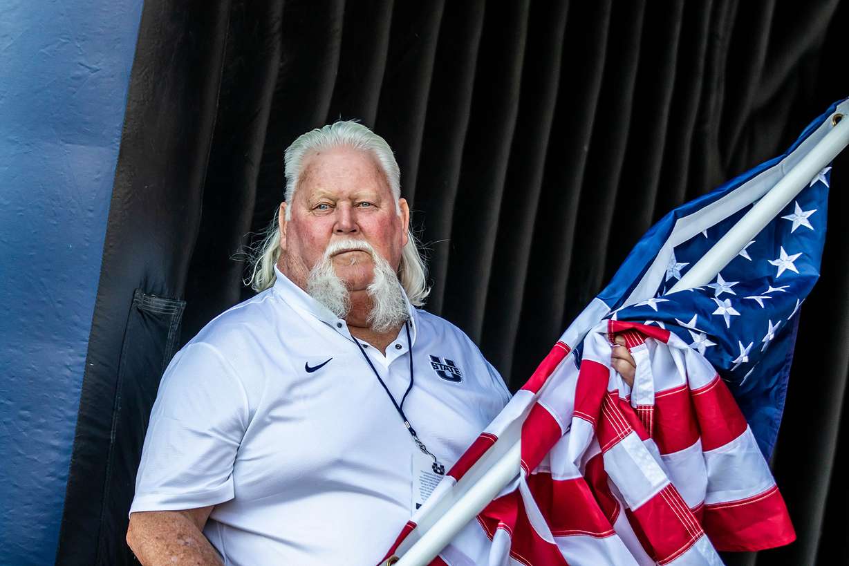 Utah State assistant equipment manager Steve Wiley, the "Night Runner," died suddenly at the age of 67, the university announced Friday, Dec. 21, 2018. (Photo: Wade Denniston, USU Athletics)