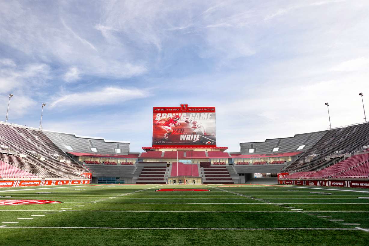 Artist rendering of the proposed $80 million expansion project for Rice-Eccles Stadium. (Photo: University of Utah)