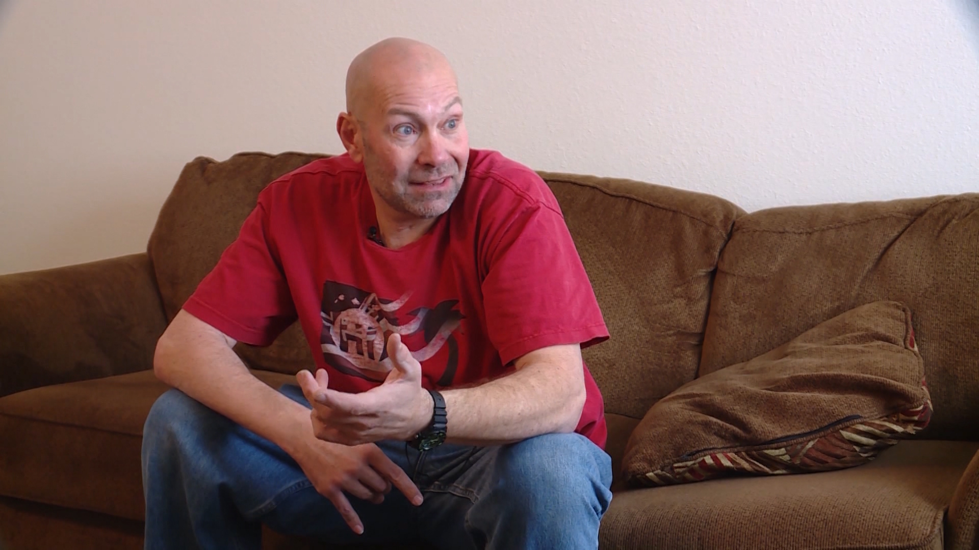 Brent Cochrane talks to KSL TV on Sunday, Dec. 30, 2018, about his experience falling through the ice at East Canyon Reservoir the previous day. At least five people fell through ice this weekend in three separate incidents across Utah. (Photo: Tanner Siegworth, KSL TV)