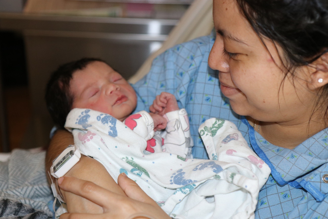 Sheryl Lopez spends time with her newborn daughter, Evolet Ailani Figuerola, on Tuesday, Jan. 1, 2019, at McKay-Dee Hospital in Ogden. Evolet was the first baby born in Utah in 2019, with an official time of birth of 12:21 a.m. on New Year's Day. (Photo: Melissa Call, McKay-Dee Hospital)