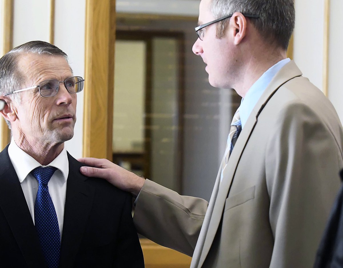 Robert Crosland is seen Thursday, Jan. 3 during his animal cruelty trial in Preston, Idaho. He was found not guilty Friday evening after being accused of feeding a puppy to a turtle in March 2018. (Pool photo)