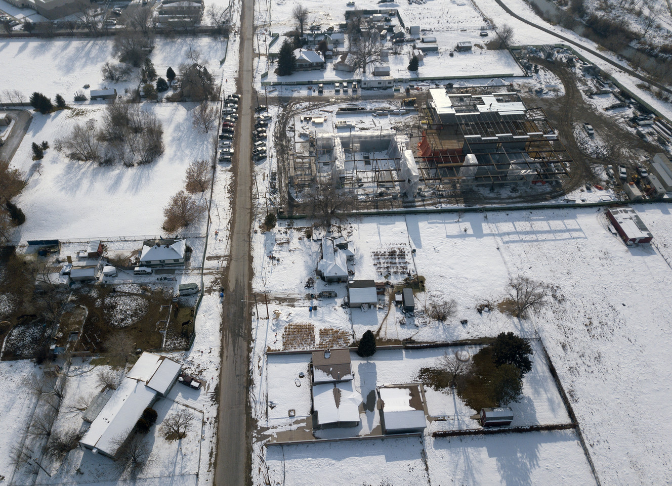 Construction continues on the new homeless shelter in South Salt Lake on Friday, Jan. 4, 2019. Salt Lake County has bought the homes surrounding the new homeless shelter site. (Photo: Kristin Murphy, KSL)