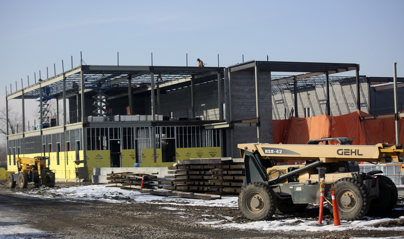 Construction continues on the new homeless shelter in South Salt Lake on Friday, Jan. 4, 2019. Salt Lake County has bought the homes surrounding the new homeless shelter site. (Photo: Kristin Murphy, KSL)