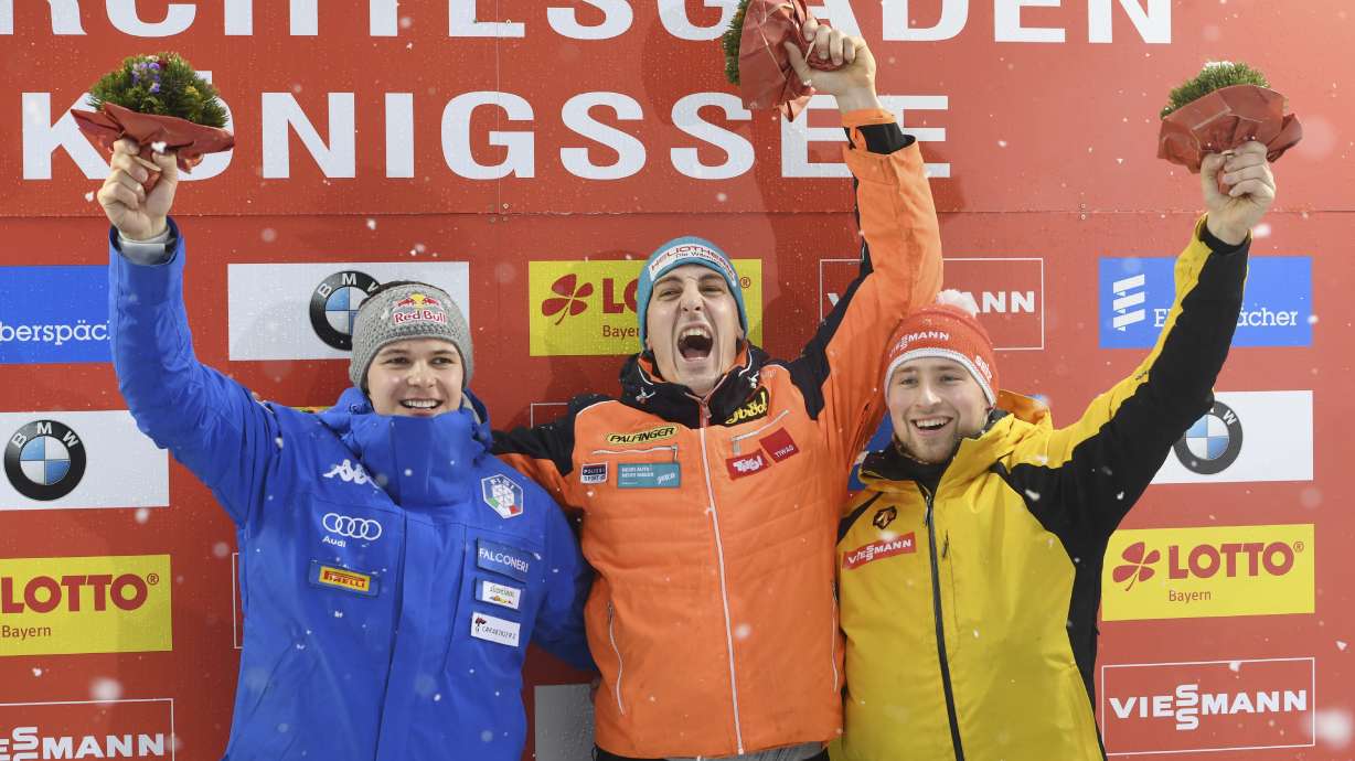 Egger gets first World Cup luge win; US medals in team relay