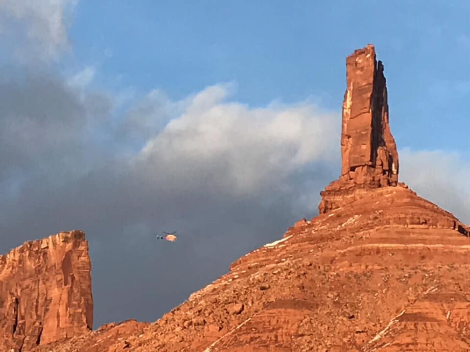 Paraglider injured following launch off Castleton Tower in Grand County