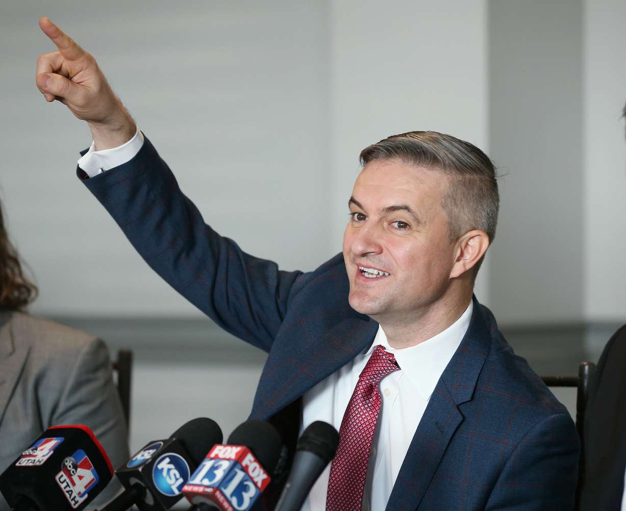 Attorney Alan Rosca speaks during a press conference in Farmington on Tuesday, Jan. 8, 2019, regarding a federal class-action lawsuit filed against Zions Bank claiming it perpetuated an alleged Ponzi scheme involving Rust Rare Coin and its owner Gaylen Rust. (Photo: Jeffrey D. Allred, KSL)