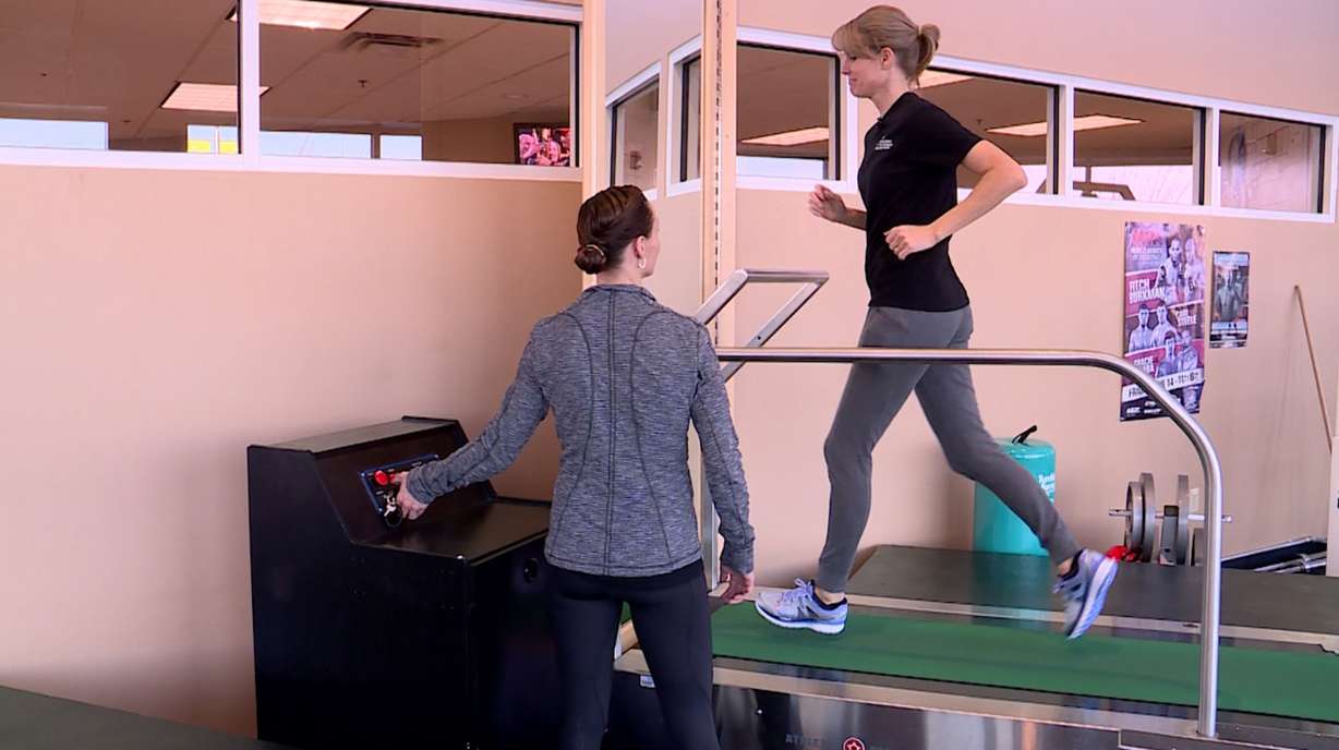 MaryLyn Schmidt is a skilled runner, but wants to improve her upper-body strength. (Photo: KSL TV)