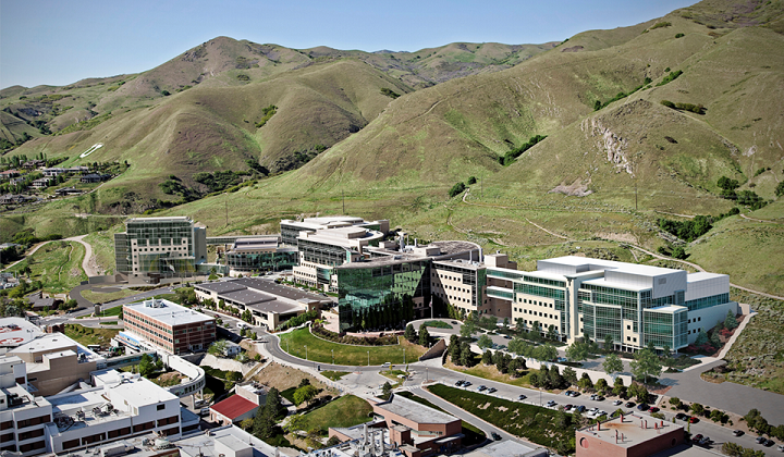 A rendering shows the yet-to-be-built Kathryn F. Kirk Center for Comprehensive Cancer Care and Women’s Cancers, far left, and the rest of the Huntsman Cancer Institute in Salt Lake City. (Photo: Huntsman Cancer Institute)