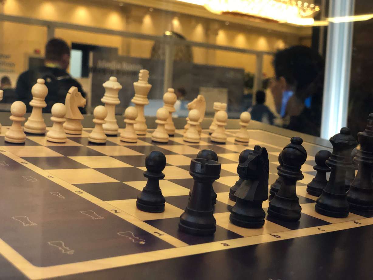 SquareOff showed off the smart chess set at the Consumer Electronics Show in Las Vegas, Nevada, in early January. (Photo: Liesl Nielsen, KSL.com)