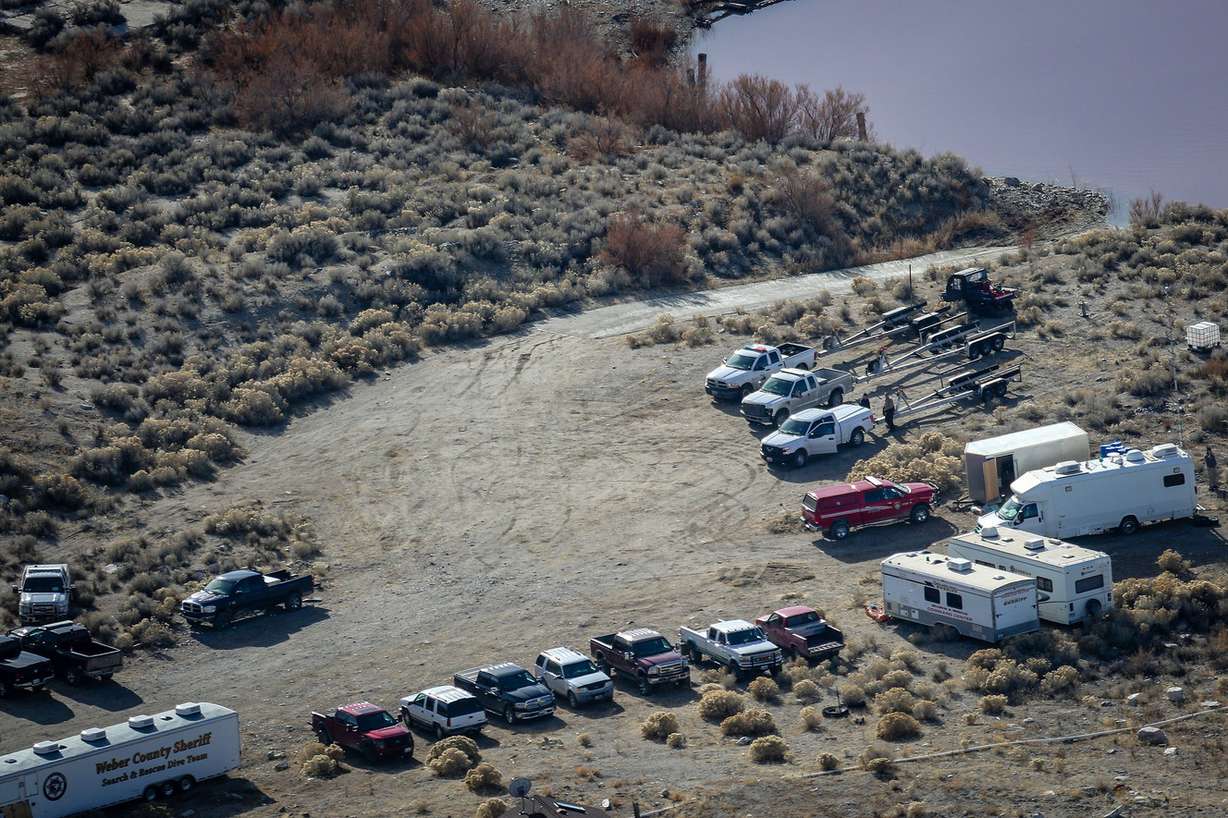 The staging area for recovery efforts for an airplane that officials believe crashed in the Great Salt Lake near Promontory Point in Box Elder County last month is pictured on Saturday, Jan. 13, 2018. (Photo: Adam Fondren, KSL)