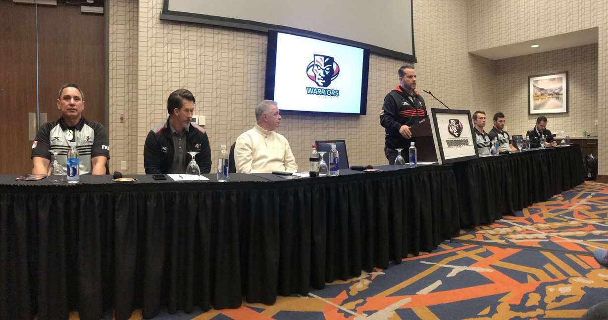 Utah Warriors general manager Kimball Kjar addresses the crowd at Embassy Suites by Hilton ahead of the Warriors' second season in Major League Rugby, Tuesday, Jan. 15, 2019 in South Jordan. (Photo: Sean Walker, KSL.com)