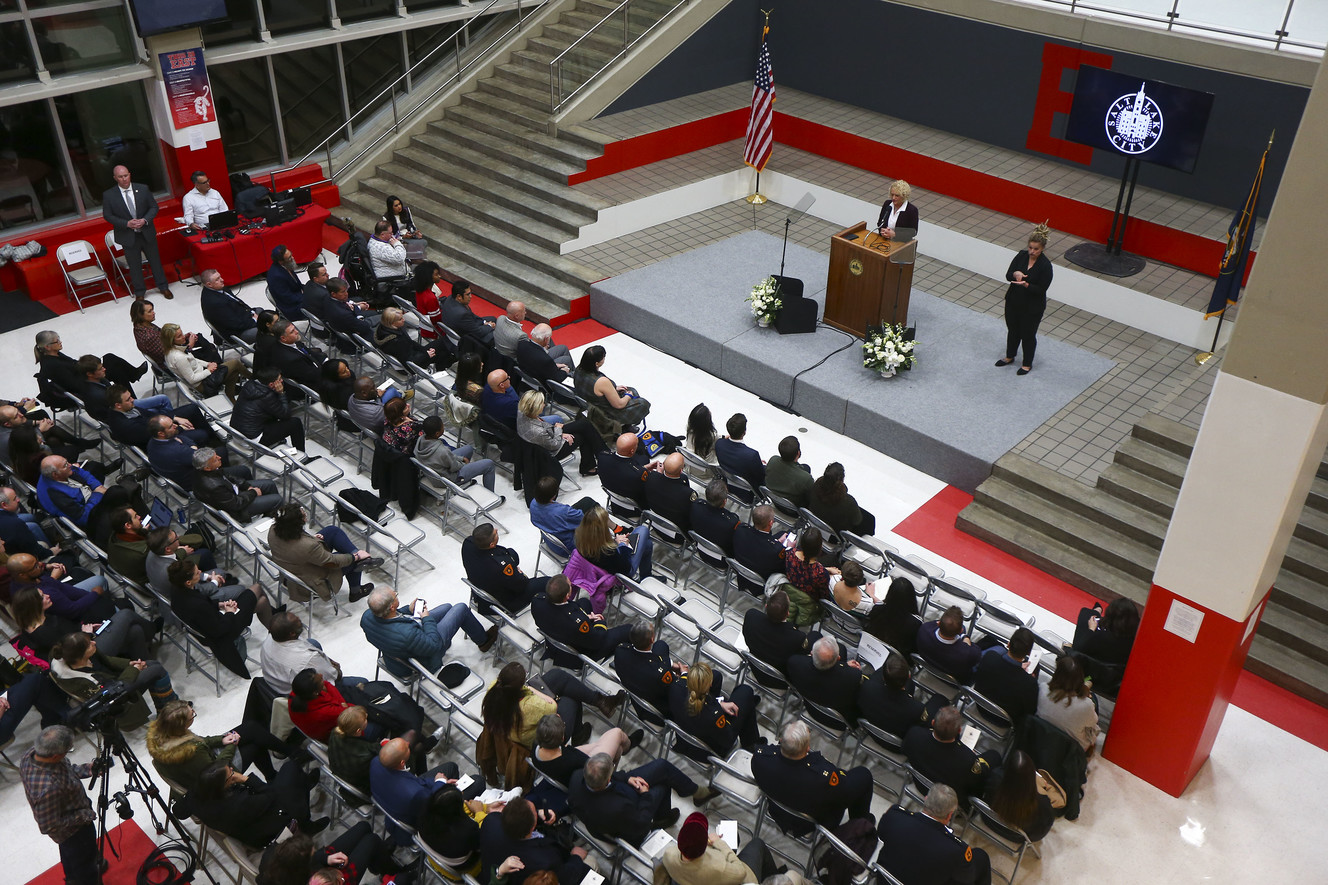 Salt Lake City Mayor Jackie Biskupski addresses the major challenges and opportunities facing the city in her fourth State of the City address at East High School in Salt Lake City on Thursday, Jan. 17, 2019. (Photo: Silas Walker, KSL)