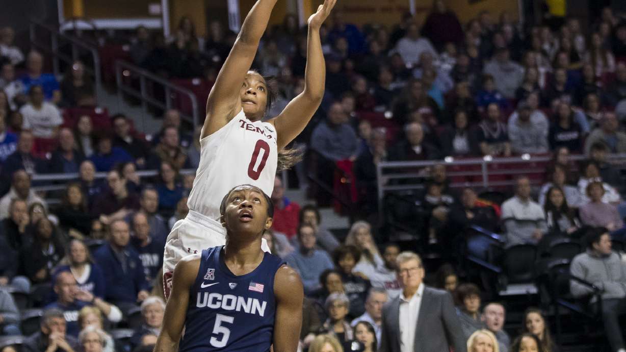 Collier, Dangerfield help No. 2 UConn women top Temple 88-67