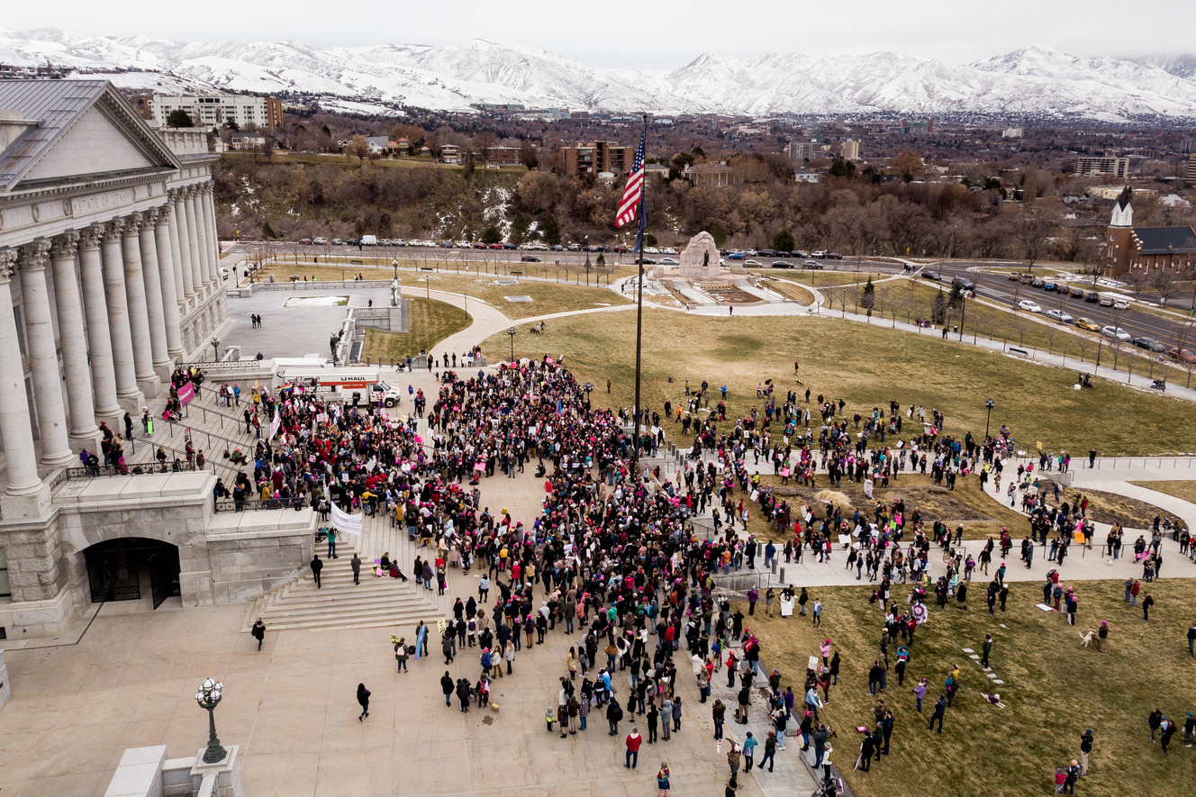 Participants in the Women's March on Utah gather at the Capitol in Salt Lake City on Saturday, Jan. 19, 2019. (Photo: Spenser Heaps, KSL)