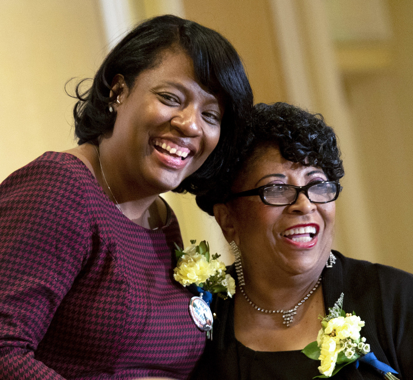 Rosa Parks Award recipient Rep. Sandra Hollins, D-Salt Lake City, left, and NAACP Salt Lake Branch President Jeanetta Williams stand together during the 35th annual Dr. Martin Luther King Jr. Memorial Luncheon at the Little America Hotel in Salt Lake City on Monday, Jan. 21, 2019. (Photo: Steve Griffin, KSL)