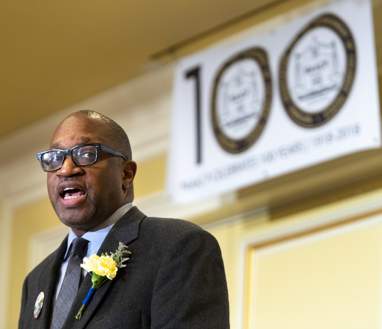 Keynote speaker Cedric M. Powell, professor of law, addresses the audience during the 35th annual Dr. Martin Luther King Jr. Memorial Luncheon at the Little America Hotel in Salt Lake City on Monday, Jan. 21, 2019. (Photo: Steve Griffin, KSL)