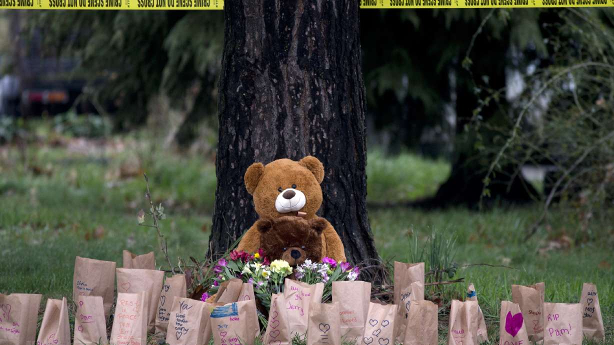 Memorial set up outside house of slain Oregon family