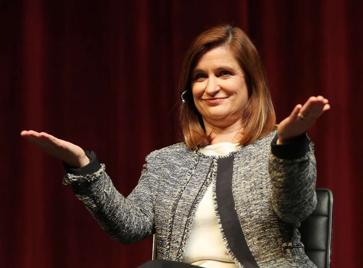 Jenny Wilson speaks as the Salt Lake County Democratic party holds a debate for the Salt Lake County mayoral candidates in Sandy on Thursday, Jan. 24, 2019. (Photo: Jeffrey D. Allred, KSL)