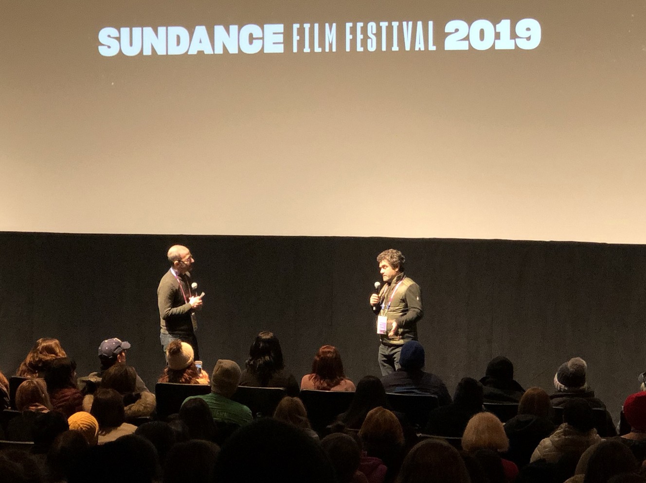 Director Joe Berlinger addresses the crowd after a screening of his film "Extremely Wicked, Shockingly Evil and Vile" at the Sundance Film Festival on Sunday, Jan. 27, 2019 in Park City. (Photo: Jacob Klopfenstein, KSL.com)