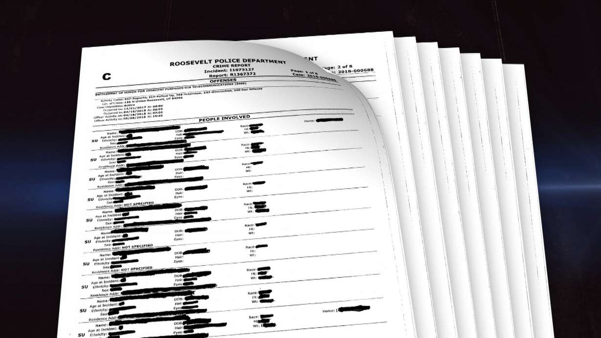 Roosevelt police report. Photo: KSL TV