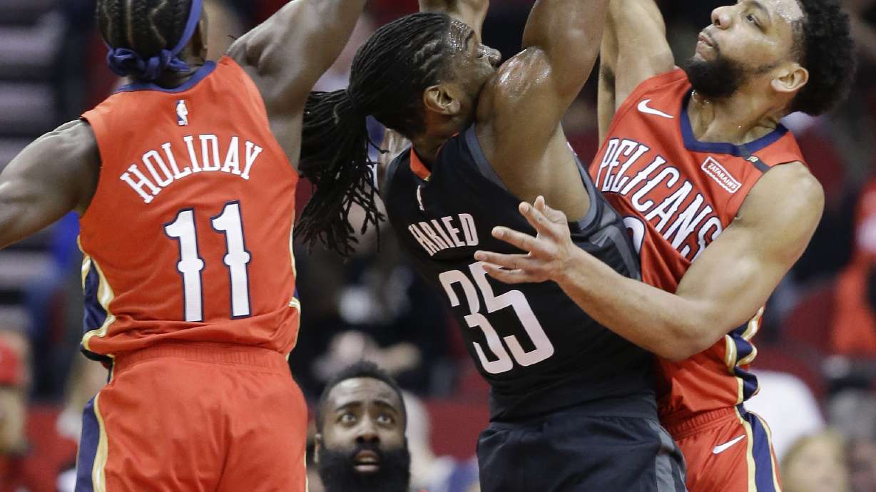 Okafor helps short-handed Pelicans beat Rockets 121-116