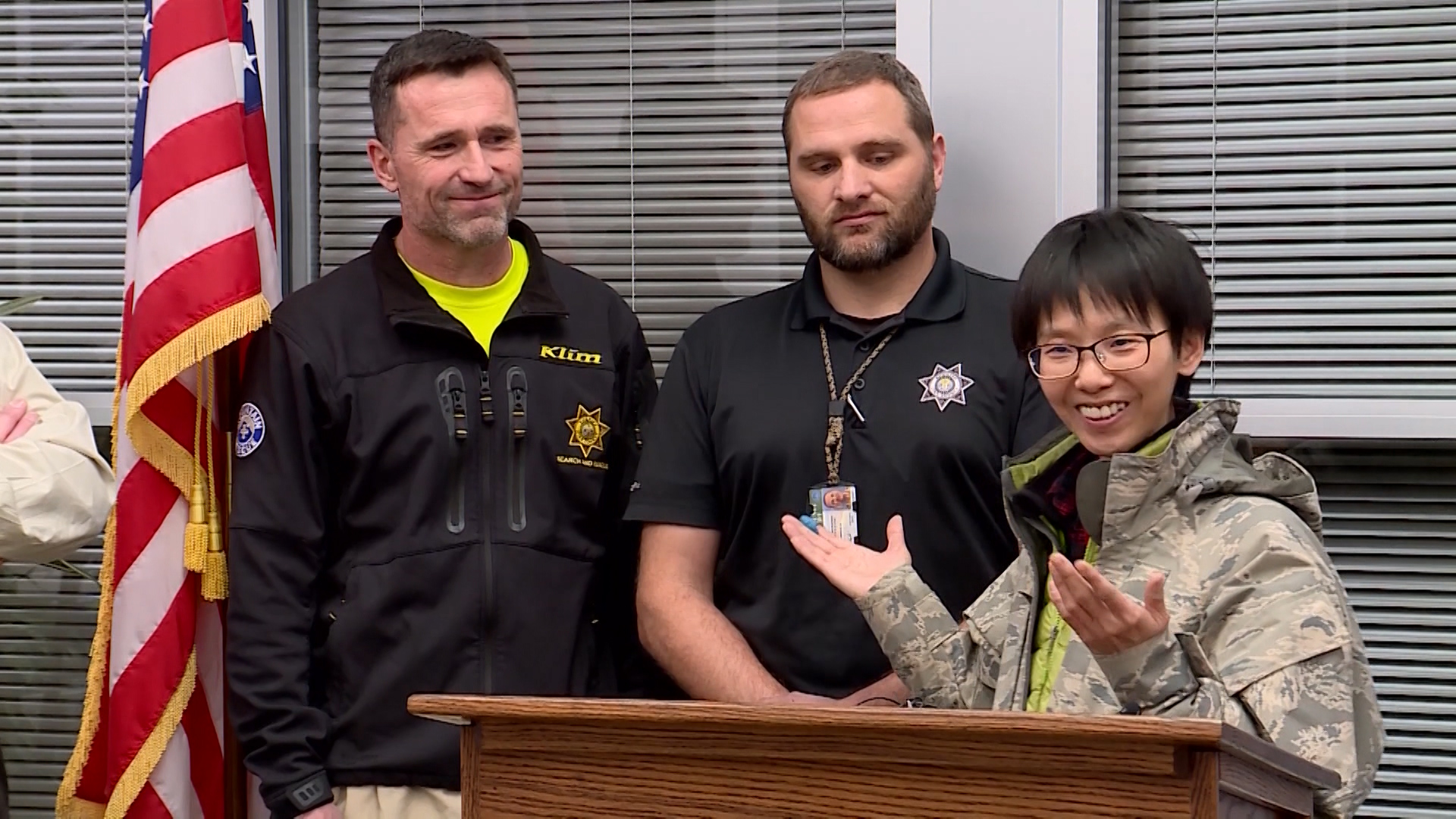 A Utah woman was reunited with her dog who survived a significant fall into a deep hole at Stewart Falls on the back side of Mount Timpanogos. (Photo: KSL TV)