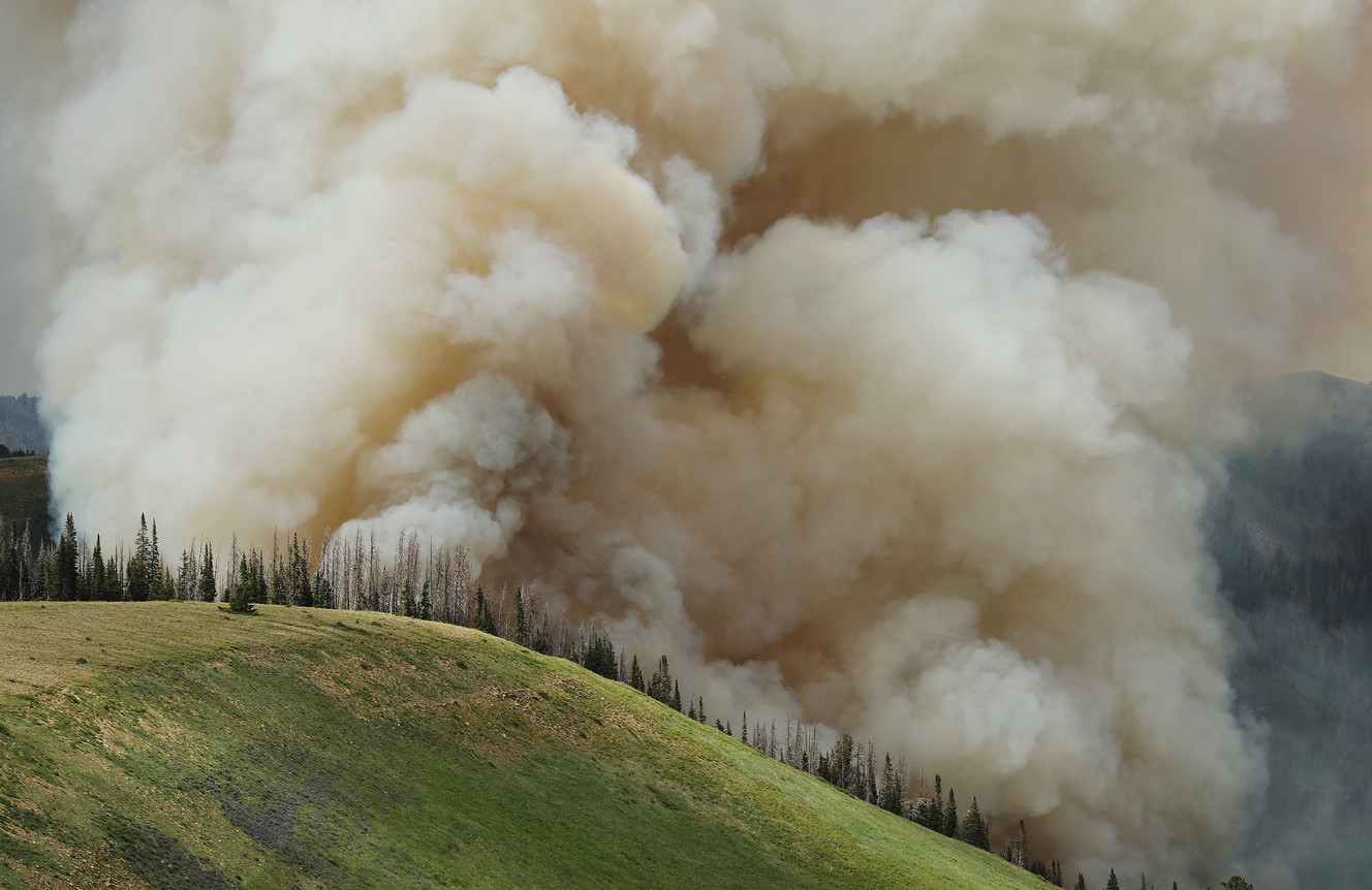 The Dollar Ridge Fire burns at Strawberry Reservoir on Friday, July 6, 2018. (Photo: Jeffrey D. Allred, KSL)