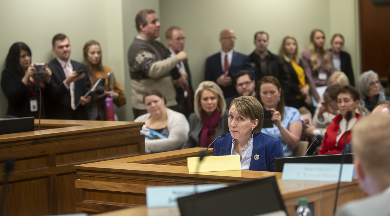 Rep. Karianne Lisonbee, R-Syracuse, discusses her bill, HB166, during a House Judiciary Committee hearing at the Capitol in Salt Lake City on Wednesday, Feb. 6, 2019. The bill would prohibit an abortion if the sole reason is because the fetus has or may have Down syndrome. Photo: Scott G Winterton, KSL