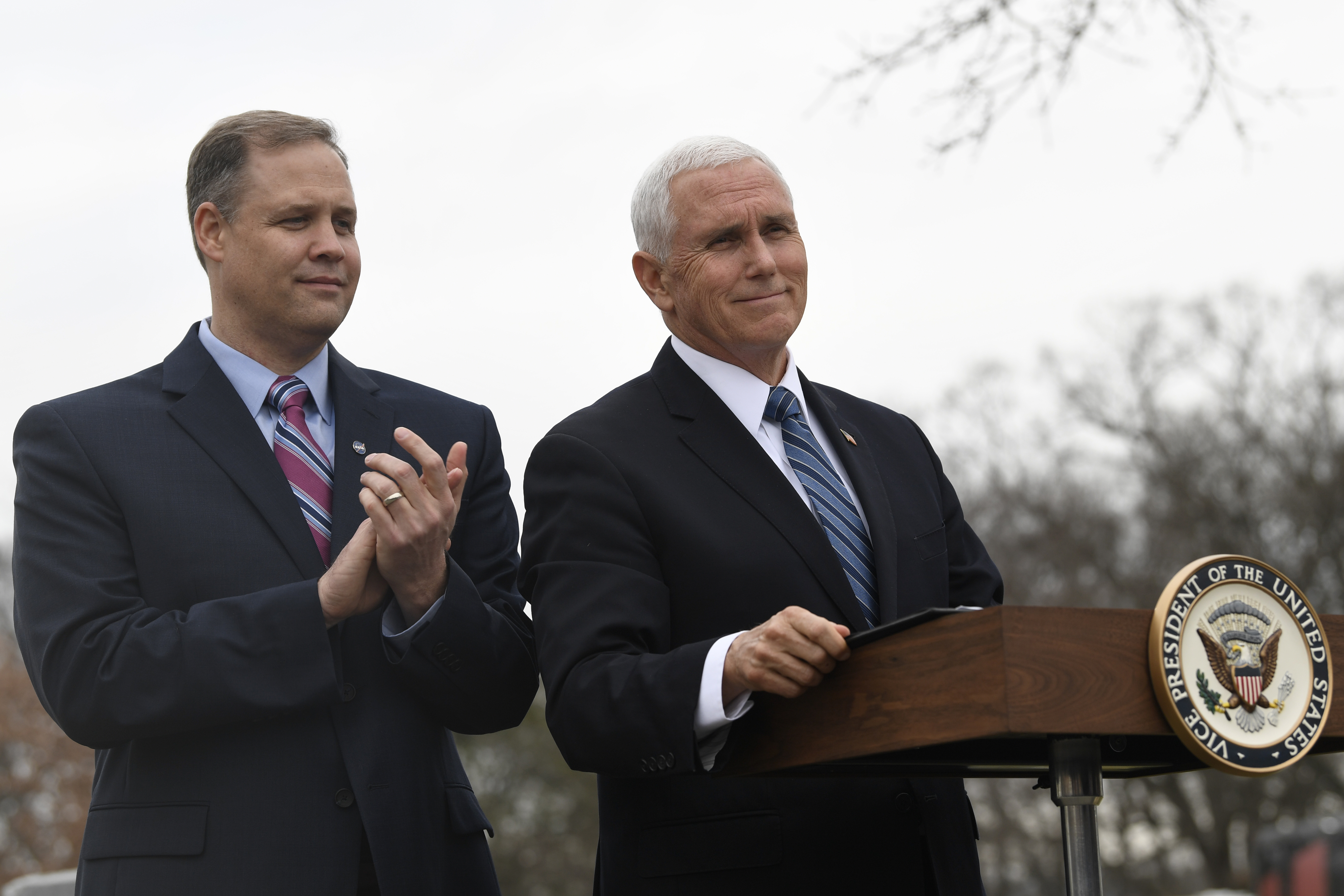 Pence promises missions to the moon and Mars during ceremony