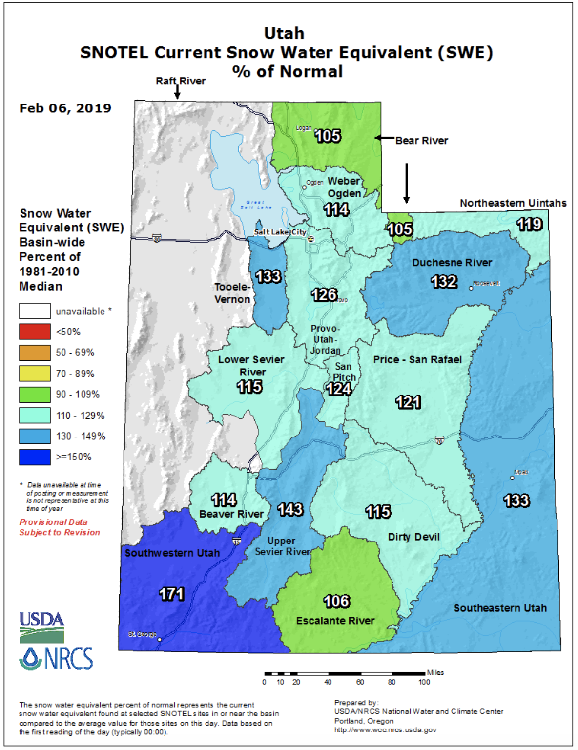 Image from KSL.com containing information from SNOTEL.