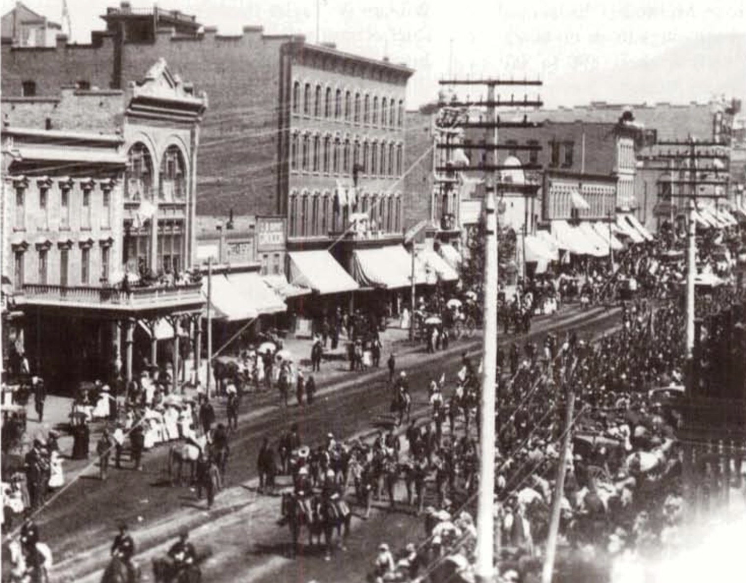 Black cavalry troops parading on Main Street in Salt Lake City, 1890s. (Photo: Utah State History)