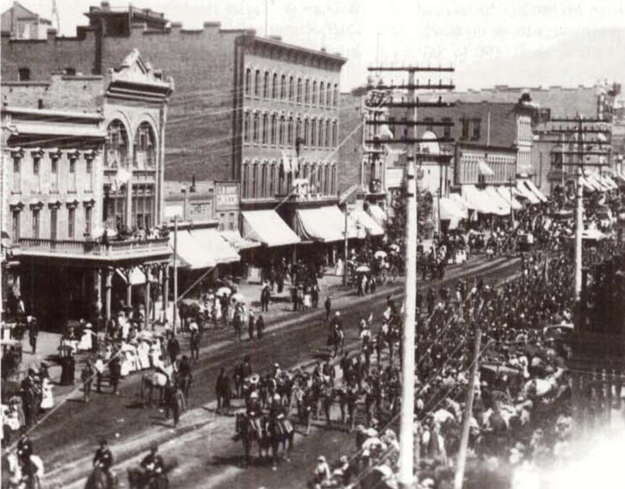 Black cavalry troops parading on Main Street in Salt Lake City, 1890s. (Photo: Utah State History)