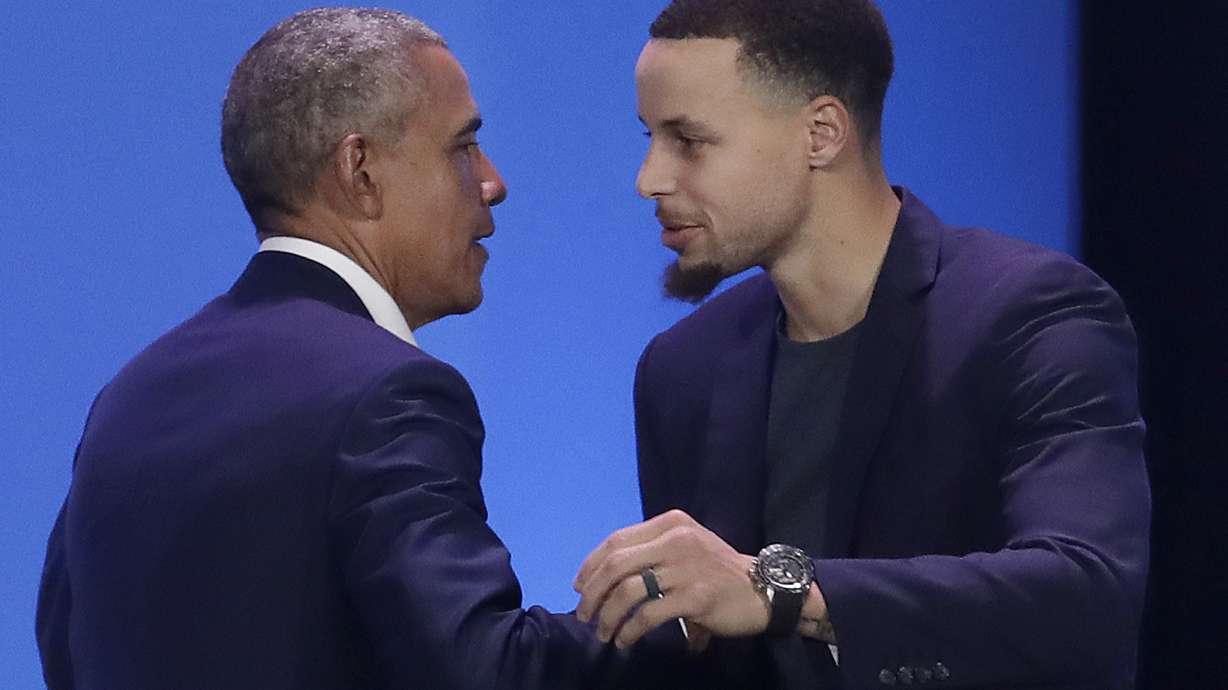 Obama joined by Curry to tell minority boys 'you matter'