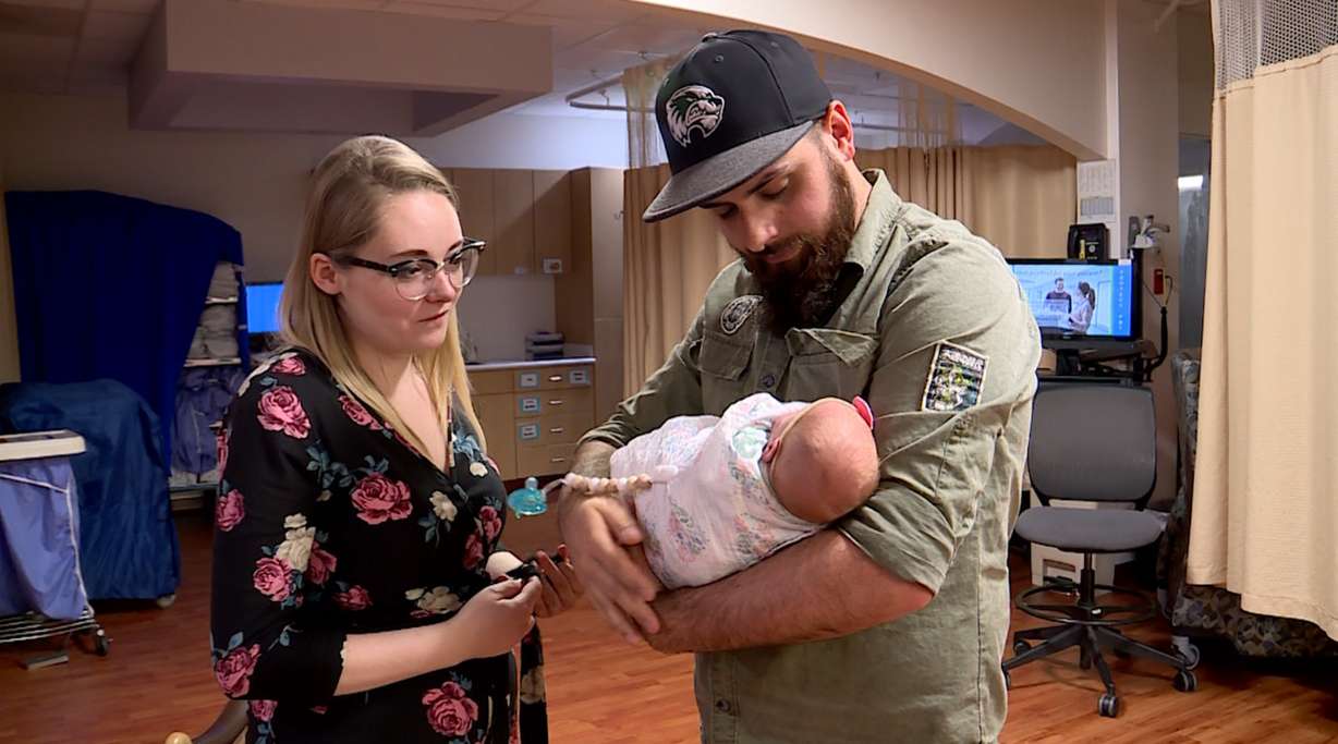 JT and Candace Bird spent about five weeks in the NICU with their daughter. (Photo: KSL TV)