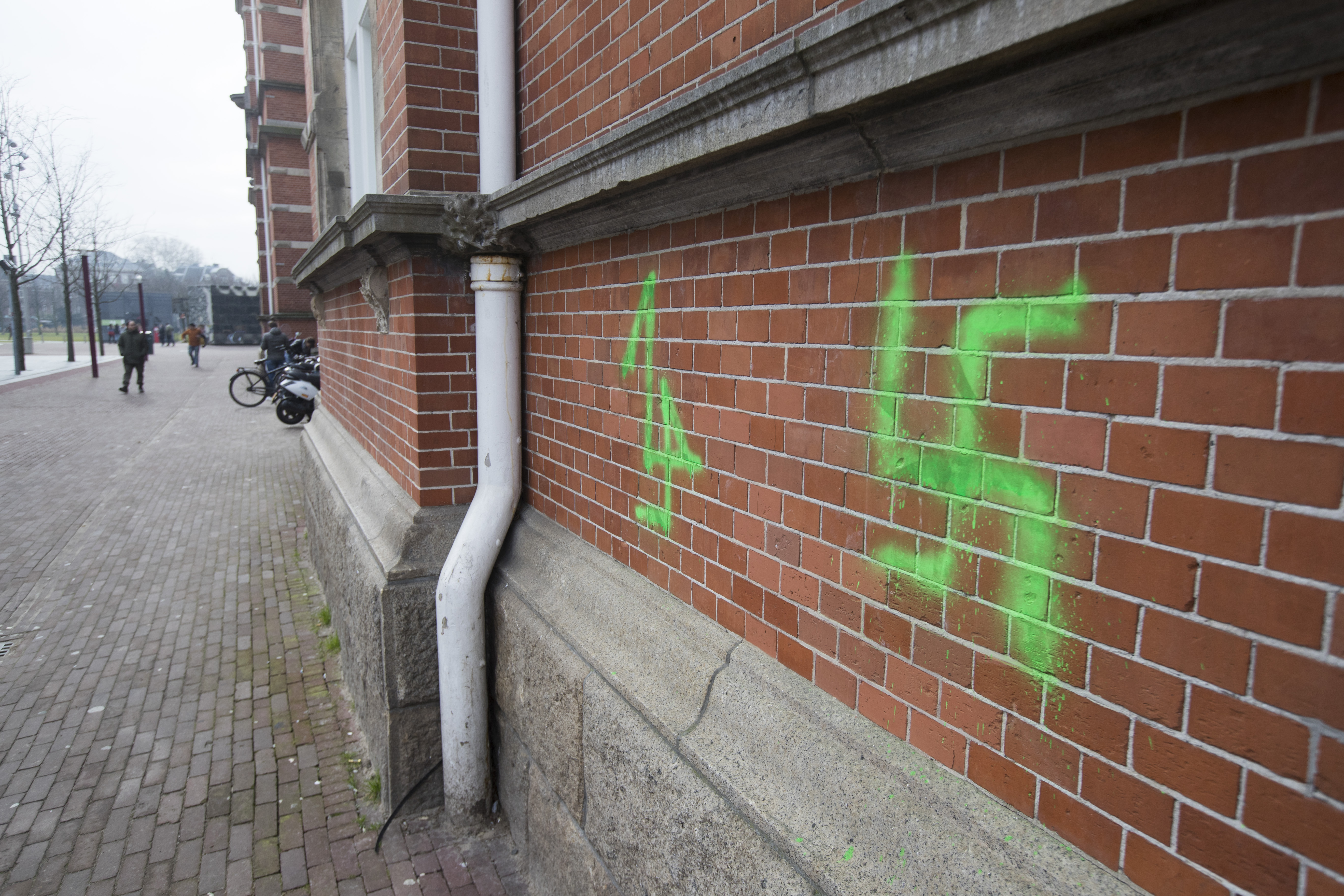Vandals paint swastikas on buildings in Amsterdam