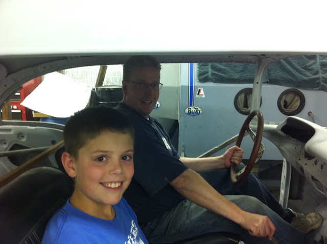 Dennis Palombo, Gil Moen III, Jim Bowlby and Ryan Riding pictured with the completed 1957 Bel Air. (Photo: Melissa Moen)