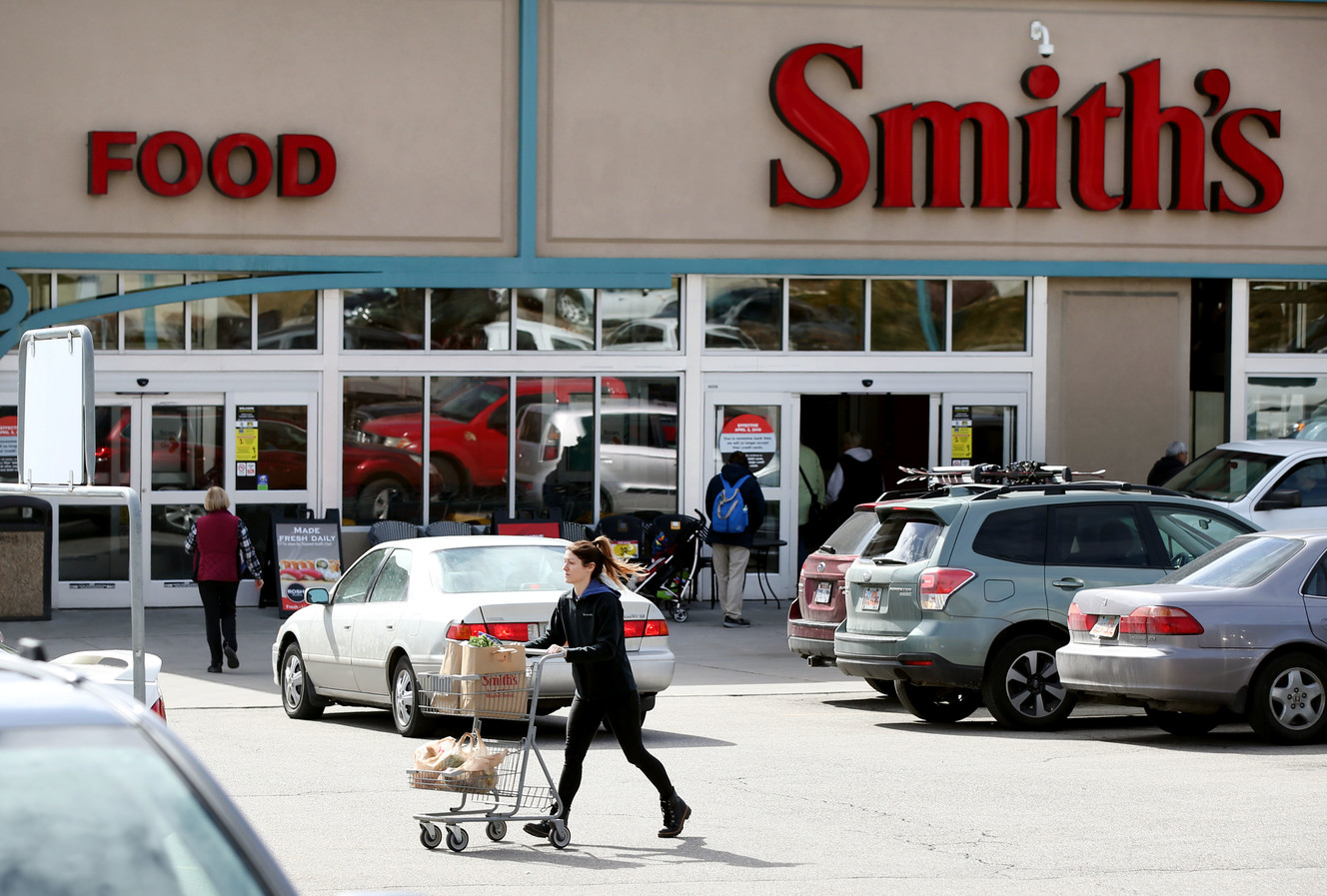 A customer leaves Smith's on Sixth Avenue in Salt Lake City on Friday, March 1, 2019. Smith’s Food & Drug Stores on Friday announced it will stop accepting Visa credit cards as a form of payment beginning April 3. Smith’s will continue to accept all other forms of payment, including Visa debit cards. (Photo: Laura Seitz, KSL)