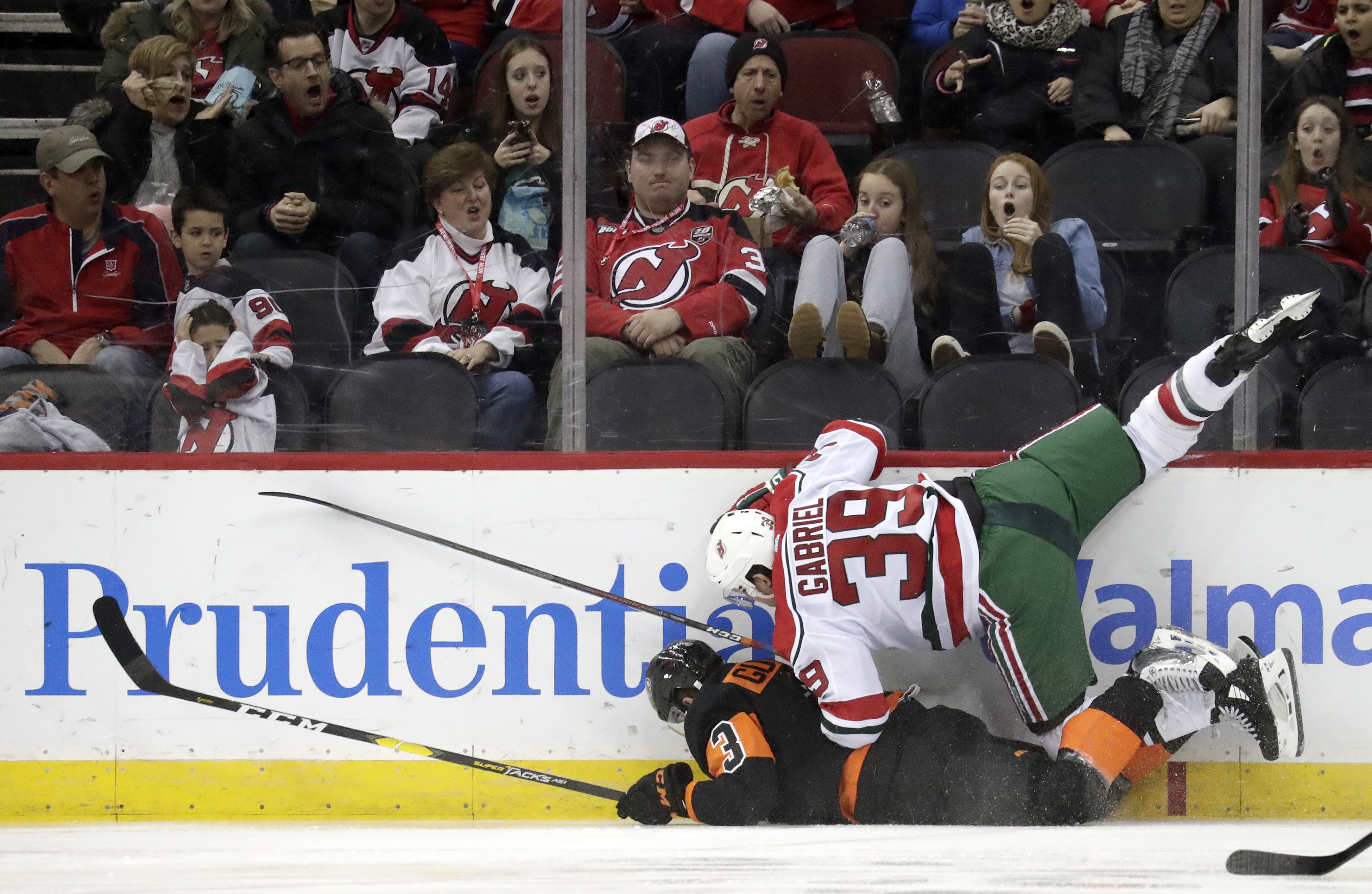 Devils F Gabriel suspended for hit on Flyers F Patrick