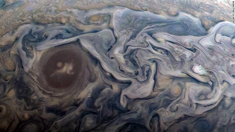 Juno's camera captured swirling atmospheric features on Jupiter; CNN