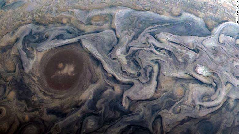 Juno's camera captured swirling atmospheric features on Jupiter; CNN