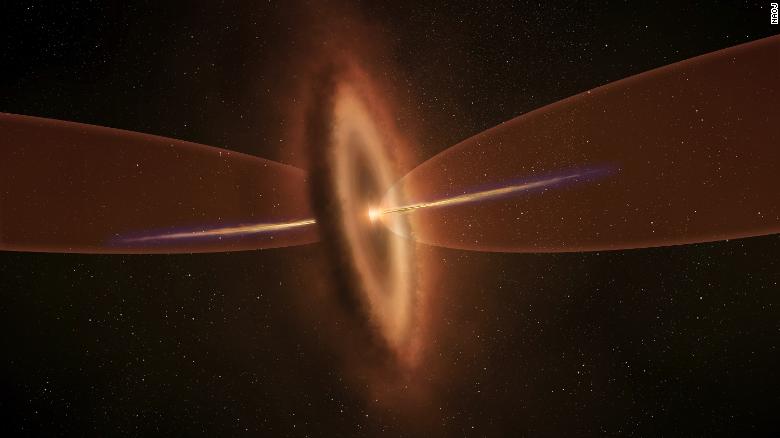 ALMA observations identified two gas streams from the protostar; NAOJ