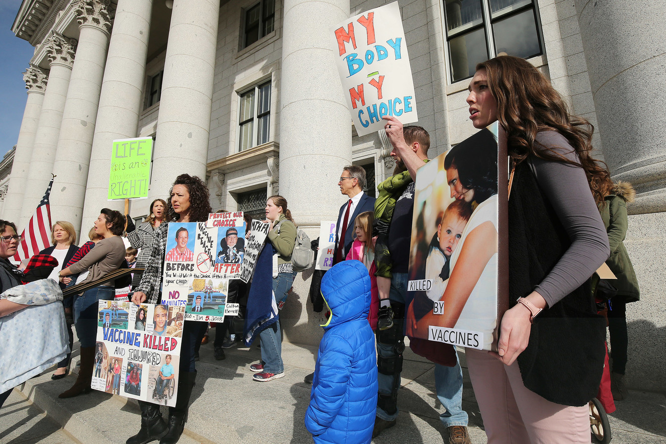 Senate vaccine hearings spark anti-vaccine protest in Utah