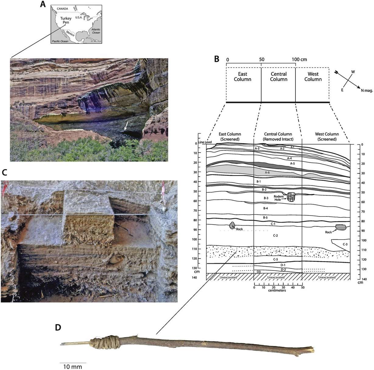 This image shows where in the soil in Utah the artifact was discovered in 1972. (Photo: Journal of Archaeological Science: Reports)