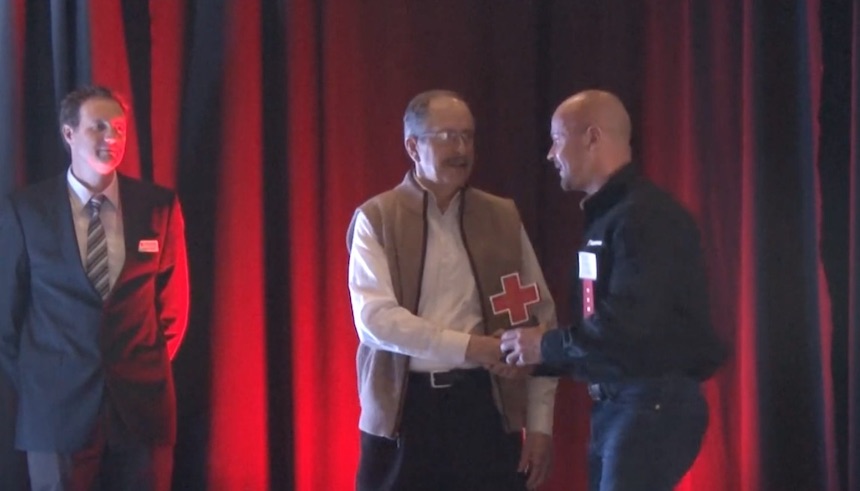 Mike Coonce was named an East Idaho Real Hero by the American Red Cross during a luncheon in Idaho Falls this week. (Photo: Natalia Hepworth, EastIdahoNews.com)