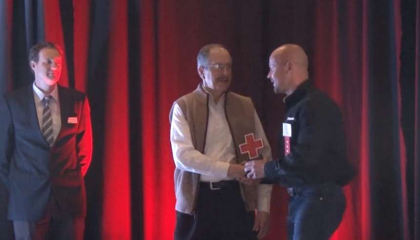 Mike Coonce was named an East Idaho Real Hero by the American Red Cross during a luncheon in Idaho Falls this week. (Photo: Natalia Hepworth, EastIdahoNews.com)