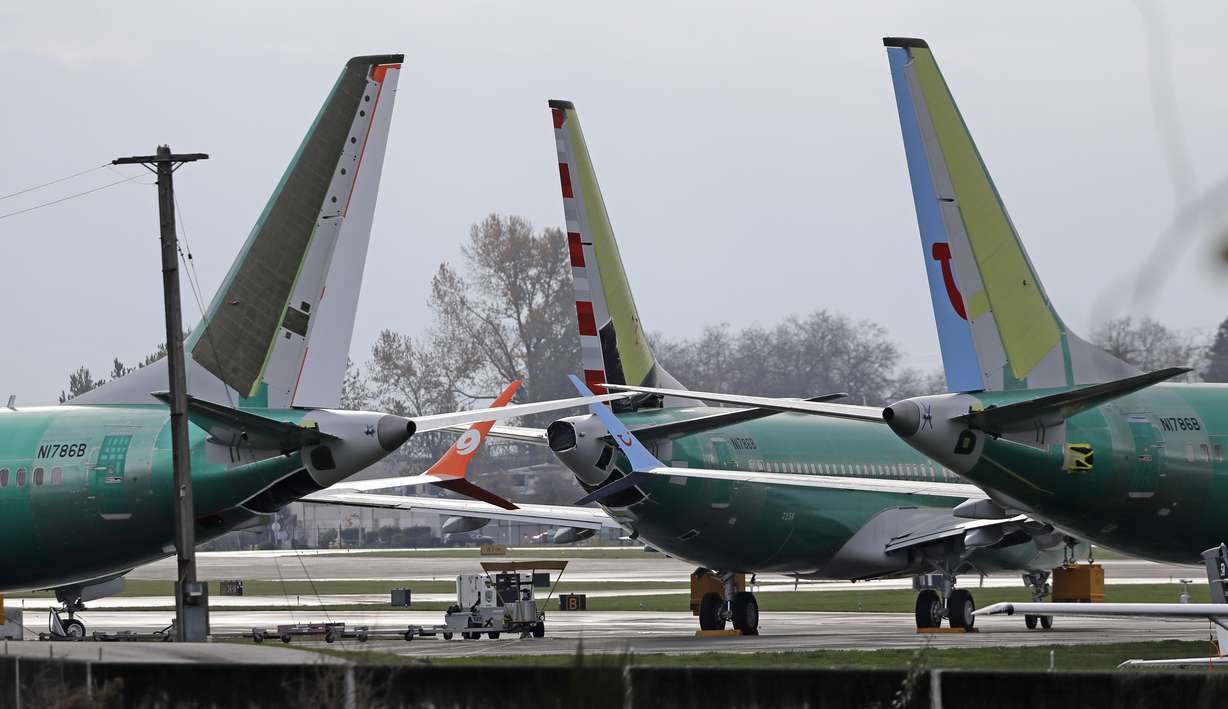 FILE- In this Nov. 14, 2018, file photo Boeing 737 MAX 8 planes are parked near Boeing Co.'s 737 assembly facility in Renton, Wash. Photo: Ted S. Warren, AP Photo