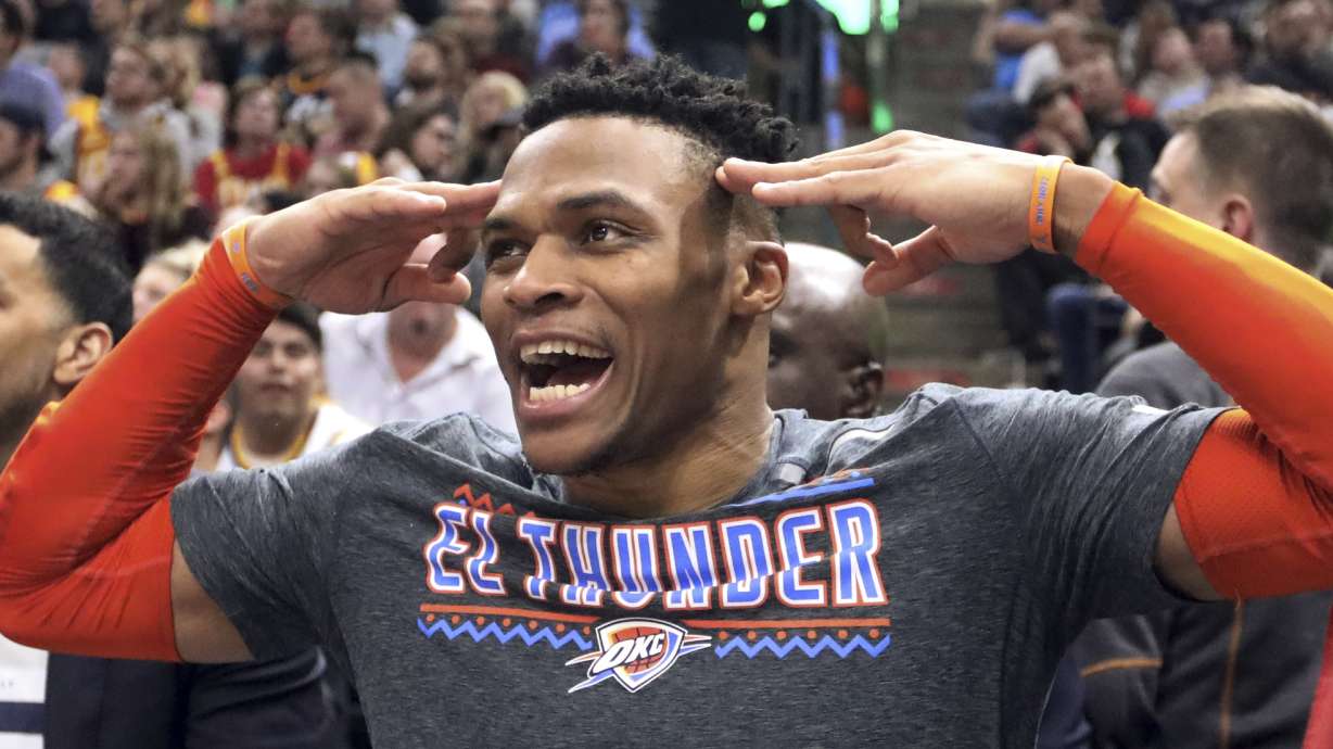 NBA fines Westbrook $25,000 for language; Jazz ban fan