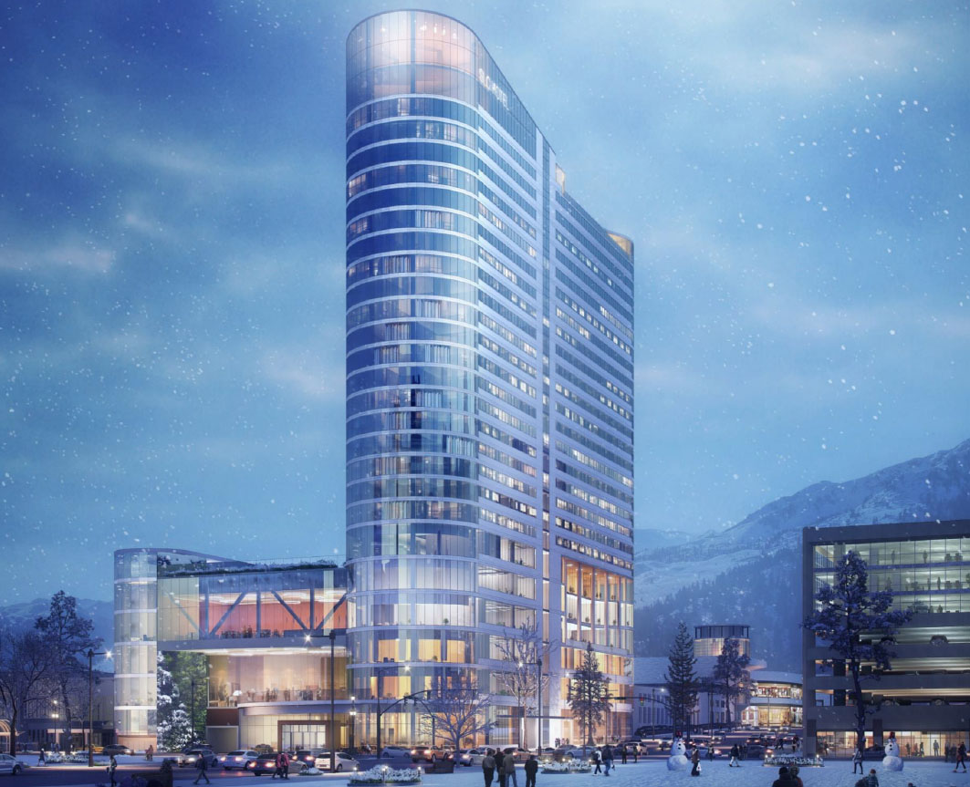 A new high-rise hotel at the Salt Palace Convention Center will bring a sleek, modern look to downtown Salt Lake City.
